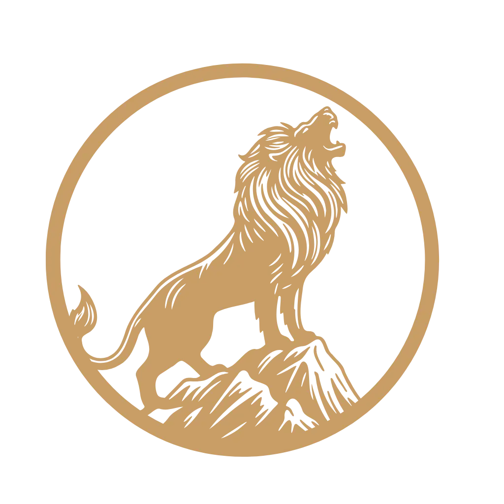 Lion logo representing Biblical Business Blueprint Stewardship Community for mentoring entrepreneurs in resource management

Caption: